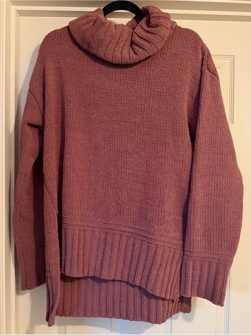 Altar'd State Oversized Cowl Neck Ribbed Knit Tunic Sweater